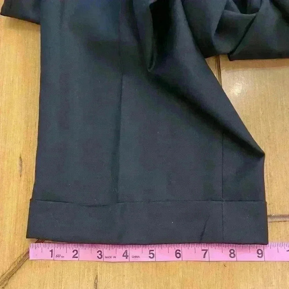 Ralph Ralph Lauren Womens Wool Black Pleated Cuff  lack Label Pants 33” x 29” - Picture 7 of 10